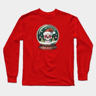 Santa Skull in a snow globe Long Sleeve T-Shirt